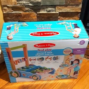 Melissa and Doug First Play Chomp and Clack Alligator Wooden Push Toy